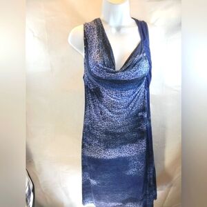 Edin Sleeveless Cowl Neck Draped Midi Dress Small